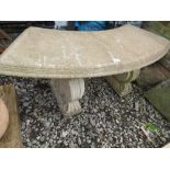 A CONCRETE THREE PIECE GARDEN BENCH