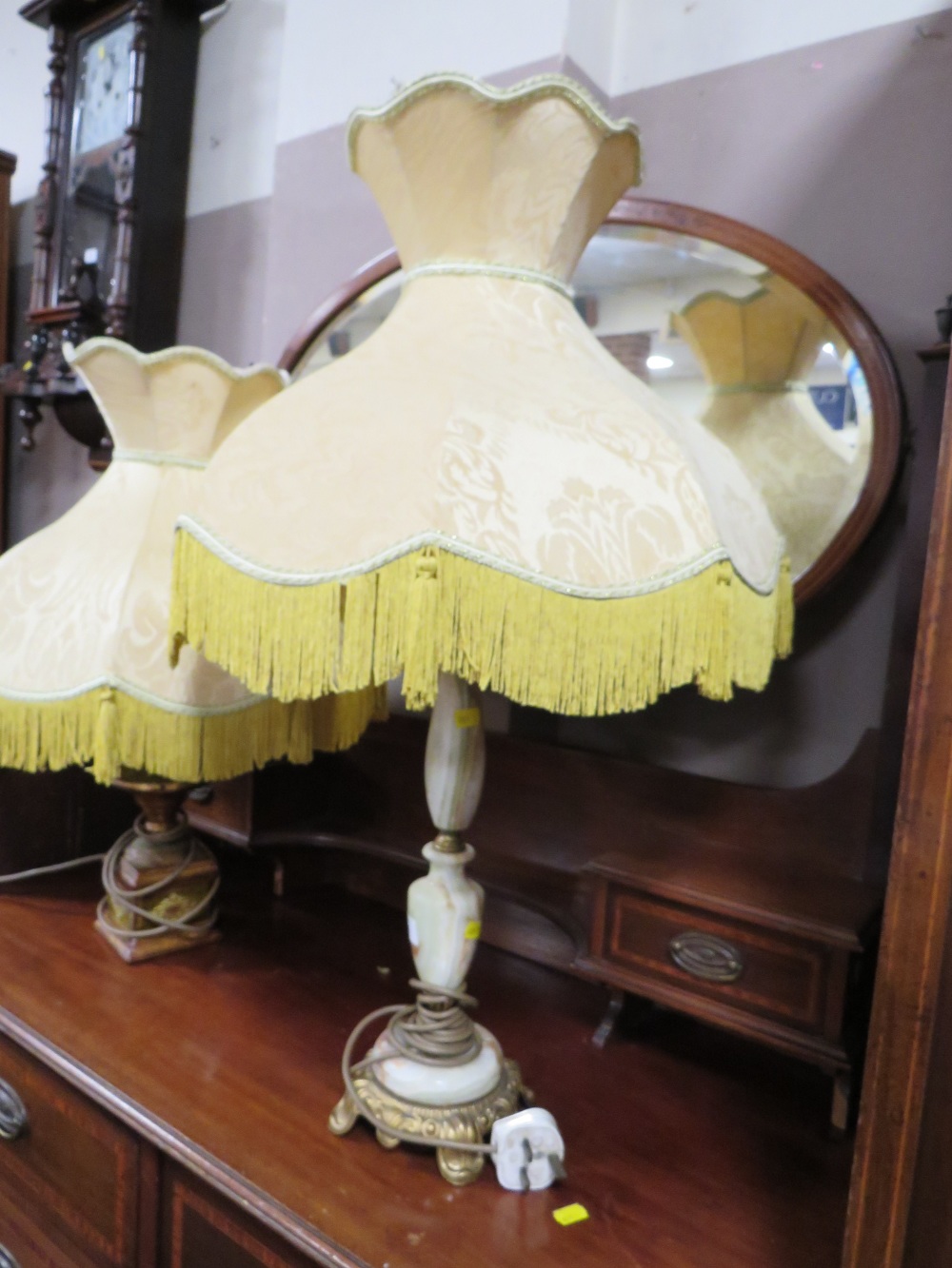 TWO VINTAGE TABLE LAMPS AND SHADES - Image 2 of 3