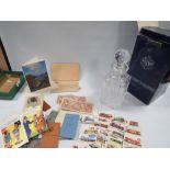 A SMALL QUANTITY OF COLLECTABLES WITH A STUART CRYSTAL DECANTER
