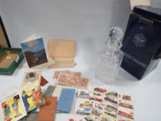 A SMALL QUANTITY OF COLLECTABLES WITH A STUART CRYSTAL DECANTER