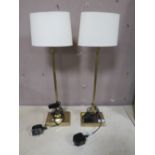 A PAIR OF MODERN TABLE LAMPS WITH SHADES