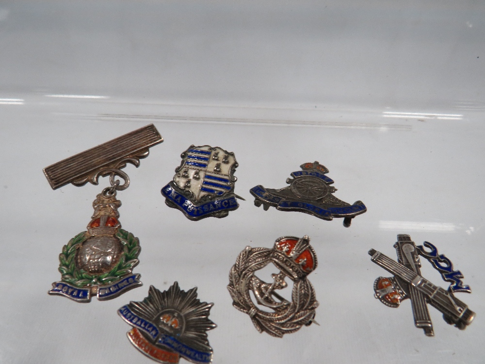 SIX SILVER AND ENAMEL MILITARY BADGES - Image 2 of 2