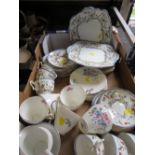 A TRAY OF ASSORTED CERAMICS TO INCLUDE REGENCY EXAMPLES