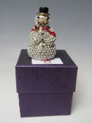 A BUTLER AND WILSON CHRISTMAS SNOWMAN TRINKET BOX, H 6.5 cm