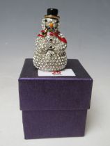 A BUTLER AND WILSON CHRISTMAS SNOWMAN TRINKET BOX, H 6.5 cm