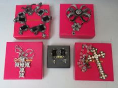 TWO BUTLER AND WILSON CROSS THEMED PENDANT NECKLACES, the largest pendant H 10 cm, together with a