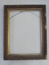 A 19TH CENTURY GOLD FRAME, with leaf design to inner edge and acanthus leaf design to outer edge,