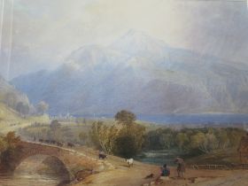CHARLES FREDERICK BUCKLEY (1812-1869). English school, mountainous wooded lakeland scene with