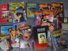 A TRAY OF MIXED COMICS, MAGAZINES AND COMIC BOOKS, to include five Torrid Erotic Art magazines and