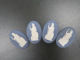 FOUR VINTAGE WEDGWOOD CAMEO PLAQUES