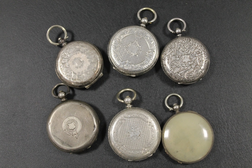 SIX VARIOUS SILVER CASED AND SILVER FACED POCKET WATCHES - Image 2 of 2