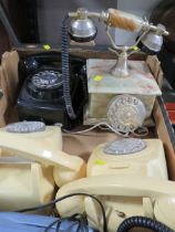 A TRAY OF ASSORTED VINTAGE TELEPHONES