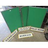 A SELECTION OF MULTI SECTION DISPLAY / DIVIDING NAME BOARDS