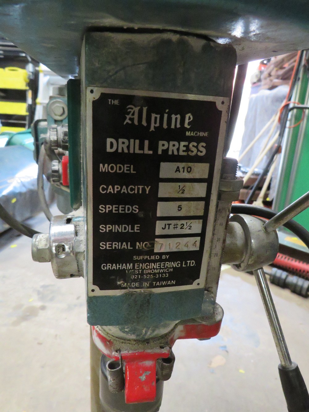 AN ALPINE BENCH TOP PILLAR DRILL - Image 2 of 3