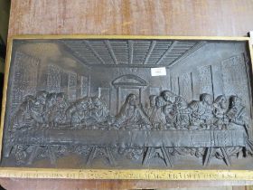 A VICTORIAN CAST IRON PLAQUE 'LAST SUPPER'