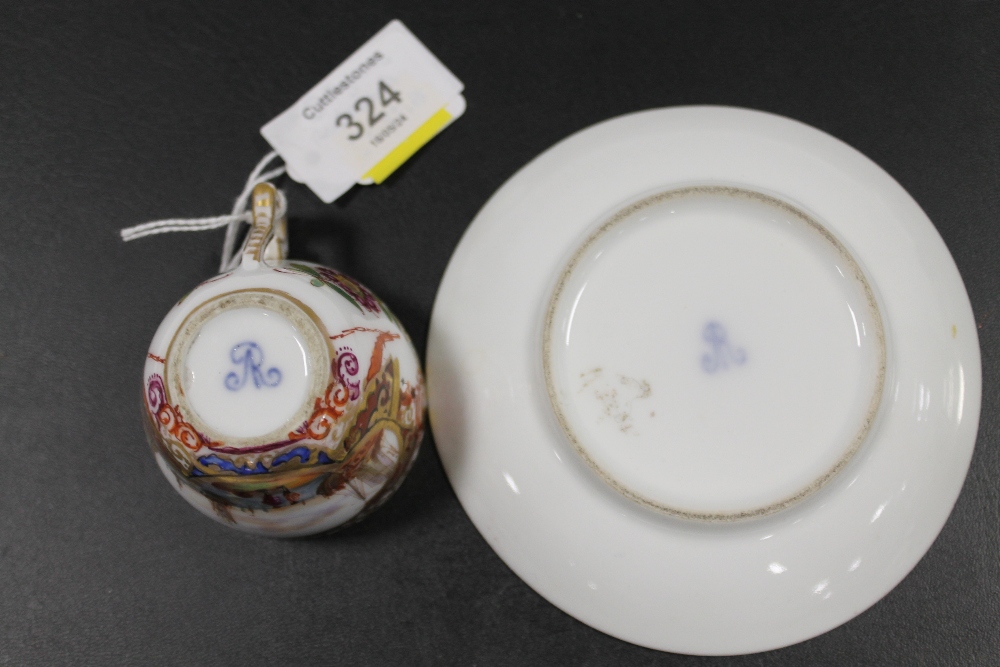 AUGUSTUS REX (MEISSEN) HAND PAINTED CABINET CUP AND SAUCER - Image 3 of 3