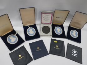 BOXED WEDGWOOD JASPERWARE PLAQUES WITH CERTIFICATES