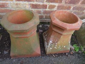 TWO TERRACOTTA CHIMNEY POTS