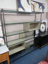 A MODERN OPEN ROOM DIVIDE BOOKCASE - 181 X 152 CM