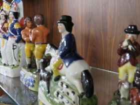 SIX MODERN REPRODUCTION STAFFORDSHIRE STYLE FIGURES