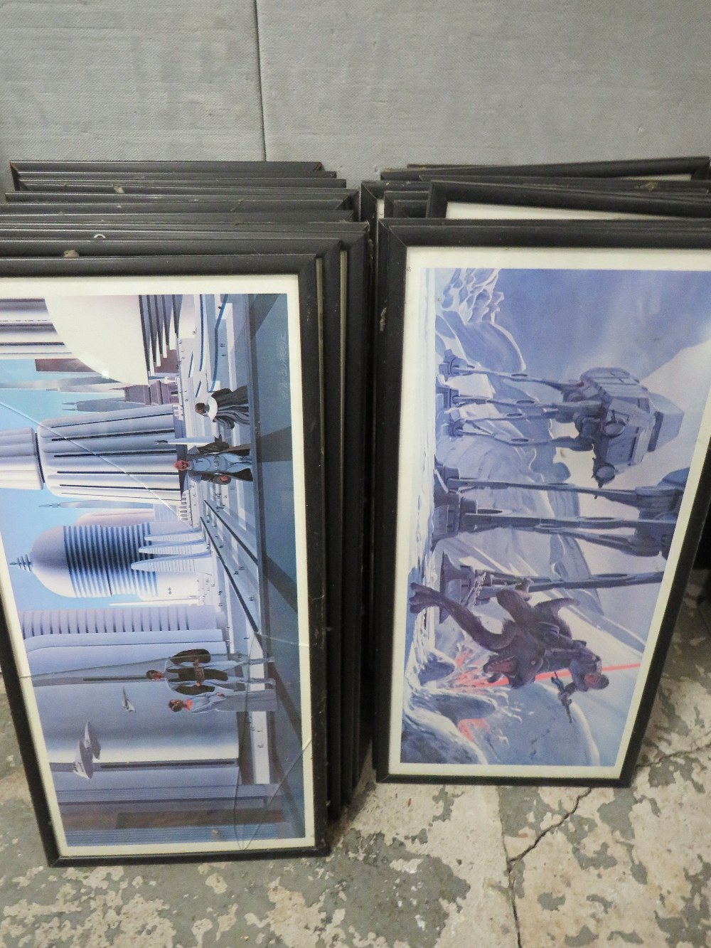 STAR WARS INTEREST - SIX FRAMED SET OF LOBBY TYPE CARDS OF FILM STILLS, TOGETHER WITH AN UNFRAMED - Image 3 of 4