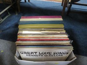 A TRAY OF LP RECORDS TO INCLUDE TO INCLUDE CLASSICAL EXAMPLES