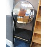 A MODERN BLACK MIRROR HALL STAND