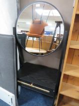 A MODERN BLACK MIRROR HALL STAND