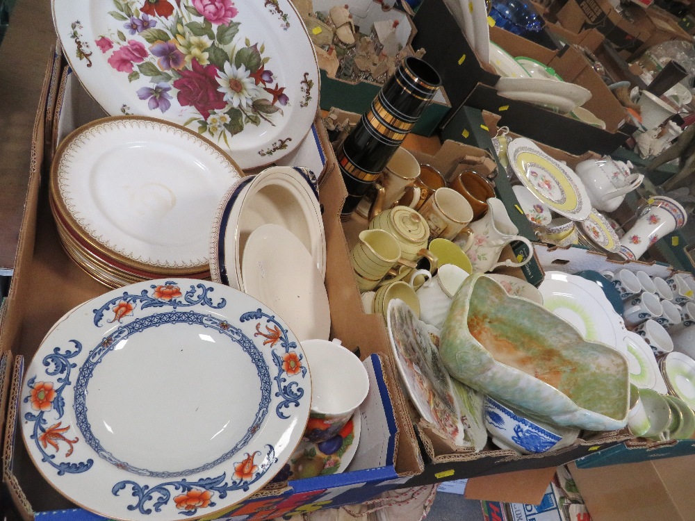 FOUR TRAYS OF ASSORTED CERAMICS ETC