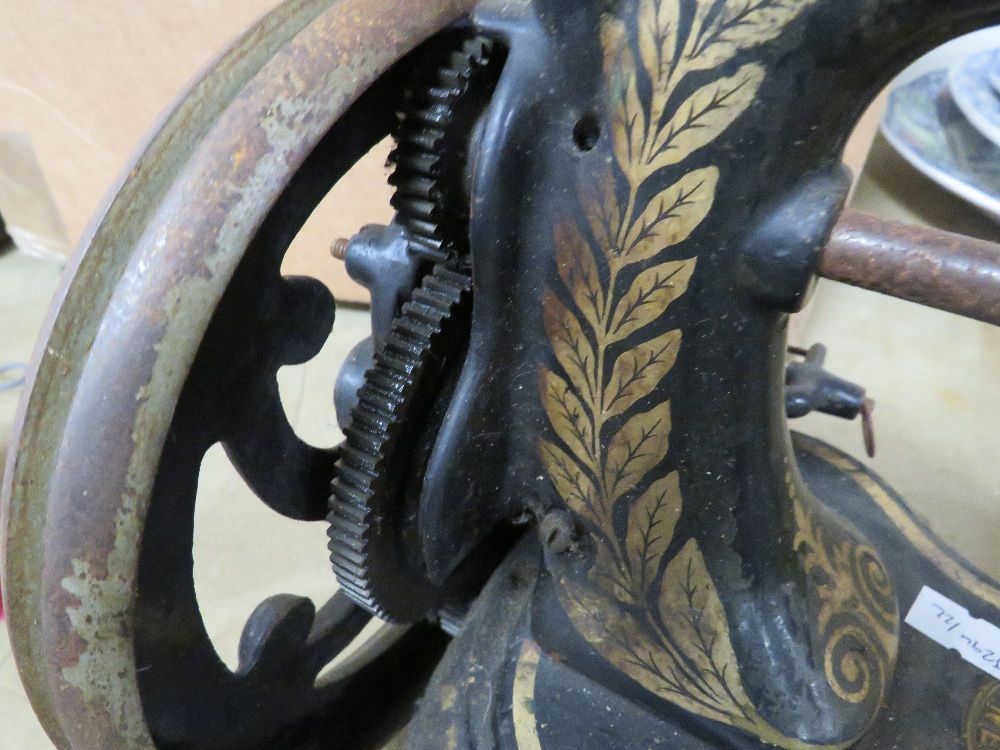 A VICTORIAN JONES SWAN NECK SEWING MACHINE - Image 2 of 3
