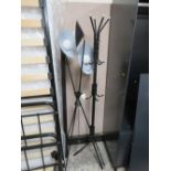 A MODERN LAMP AND COAT STAND (2)