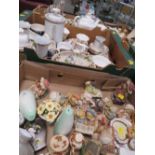 THREE TRAYS OF CERAMICS AND COLLECTABLE'S TO INCLUDE CHERISHED TEDDIES