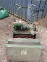 A RANSOMES R24 CYLINDER LAWN MOWER WITH GRASS BOX