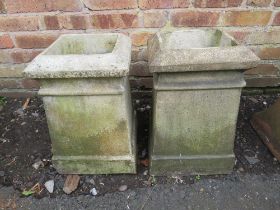 TWO SQUARE CHIMNEY POTS