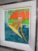 AND DAVIS - A MODERN SURFING THEMED MIXED MEDIA STUDY No. 14 / 200