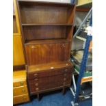 A MID CENTURY 'TURNIDGE' TEAK BOOKCASE - 160 X 76 CM