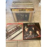 APPROXIMATELY 50 LP RECORDS AND 12" SINGLE RECORDS TO INCLUDE QUEEN, THE BEATLES, ETC