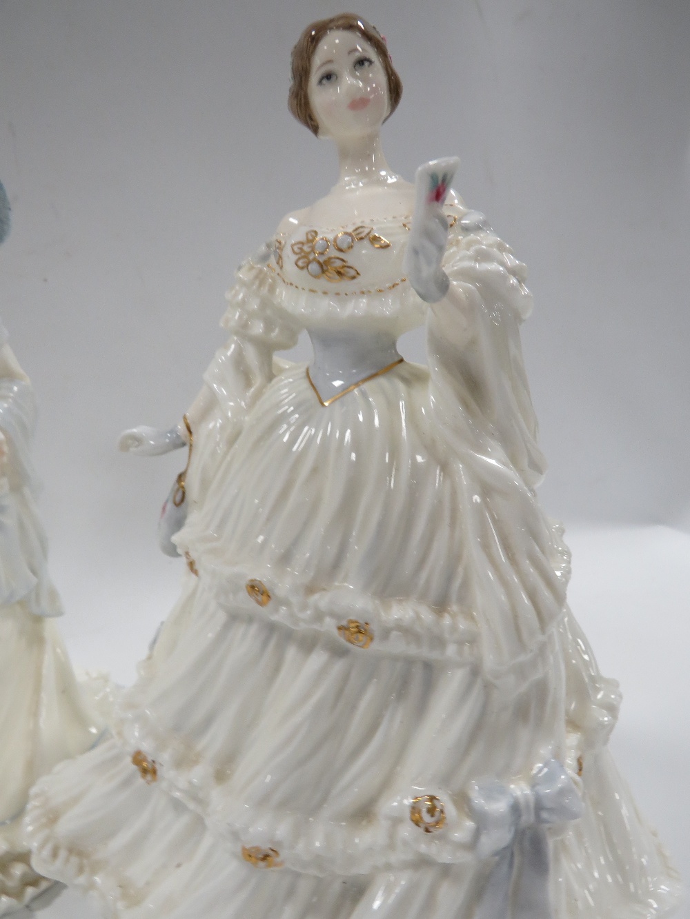 A ROYAL DOULTON FIGURINE "SHALL I COMPARE THEE" TOGETHER WITH "NATALIE" AND TWO COALPORT - Image 2 of 5