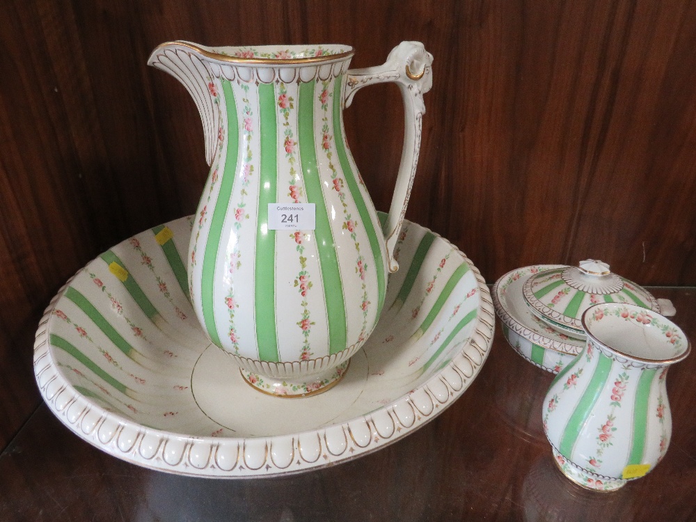 A VINTAGE JUG AND BOWL SET WITH ACCESSORIES