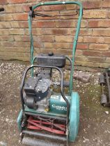 A QUALCAST CYLINDER PETRL 145 LAWN MOWER - MISSING GRASS BOX