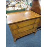 A SMALL WALNUT VENEER THREE DRAWER CHEST - W 76.5 CM