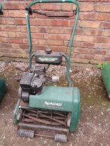 A QUALCAST CLASSIC PETROL 43S CYLINDER LAWN MOWER MISSING GRASS BOX