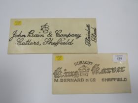 TWO VINTAGE PLASTIC ADVERTISING SIGNS FOR JOHN BAIN & CO CUTTERS SHEFFIELD AND DURACUT 'KING KARVER'