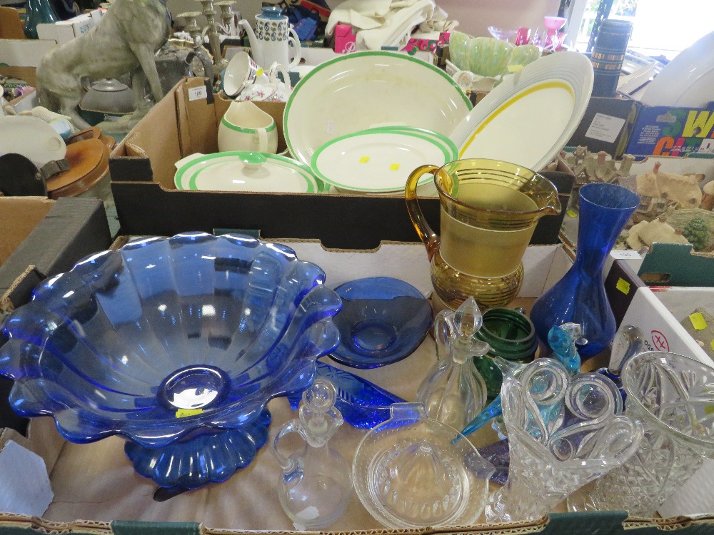 TWO TRAYS OF CERAMICS AND GLASS