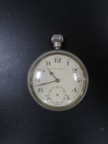AN ANTIQUE MILITARY POCKET WATCH BY RYF & MARCHAND LTD MARKED ON REAR WITH RARE B SERIES NUMBER -