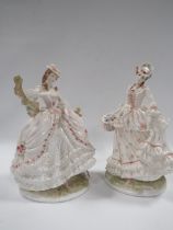 A ROYAL WORCESTER LIMITED EDITION FIGURINE "FOLLOW THE SUN" TOGETHER WITH "THE TIME OF ROSES" (2)