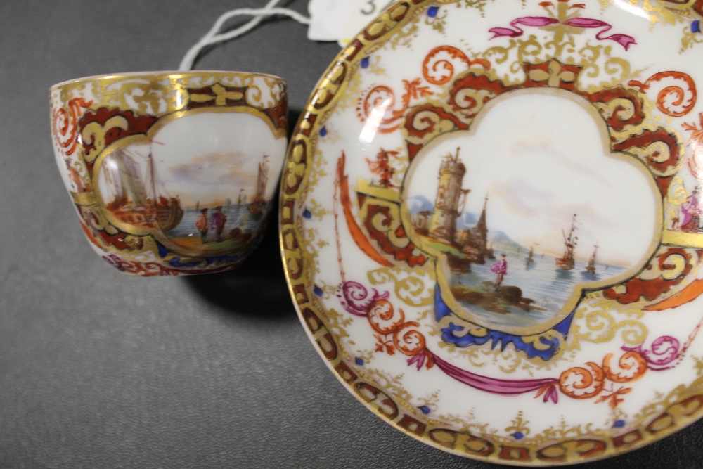 AUGUSTUS REX (MEISSEN) HAND PAINTED CABINET CUP AND SAUCER - Image 2 of 3