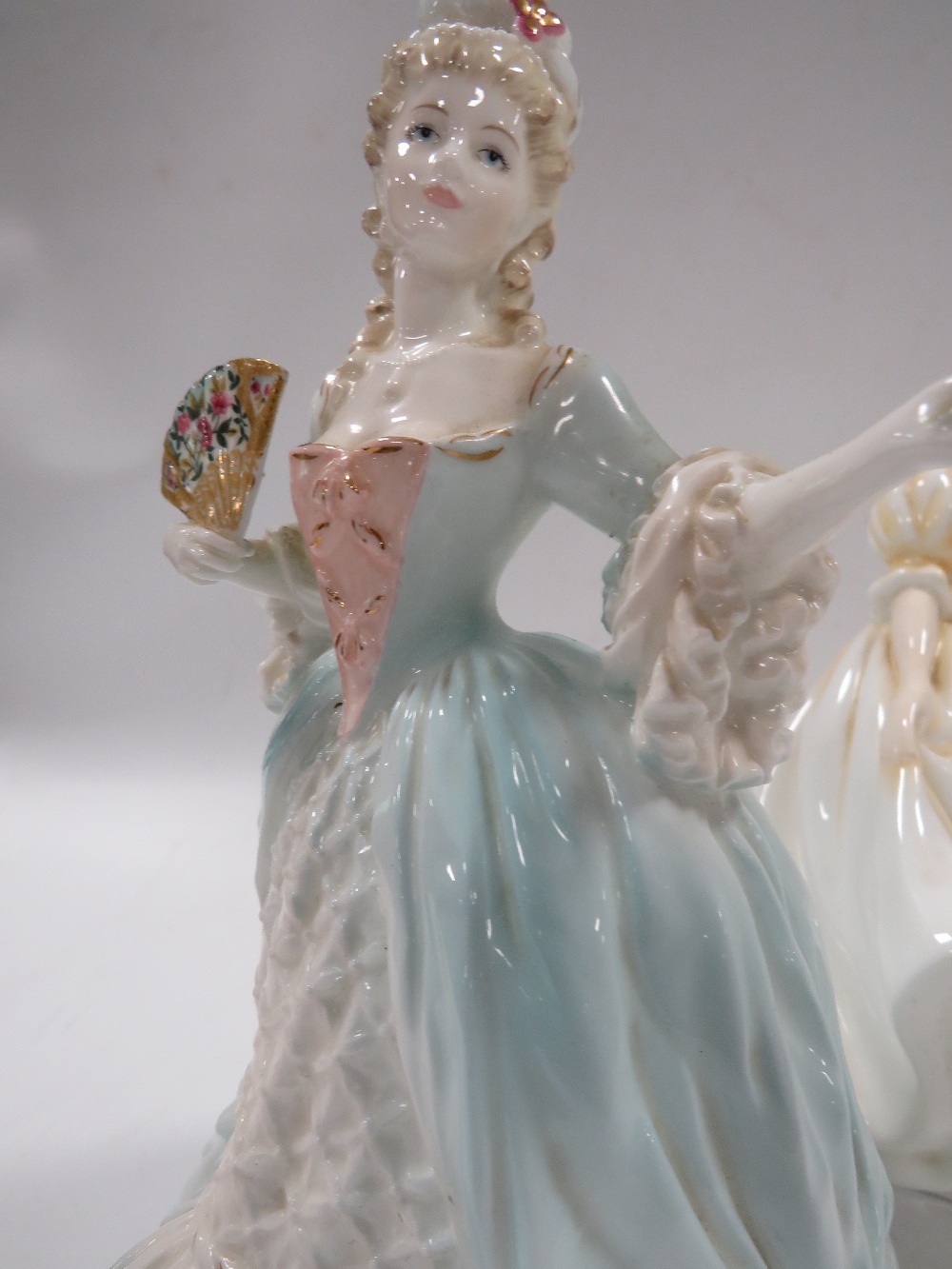 A ROYAL DOULTON FIGURINE "SHALL I COMPARE THEE" TOGETHER WITH "NATALIE" AND TWO COALPORT - Image 4 of 5