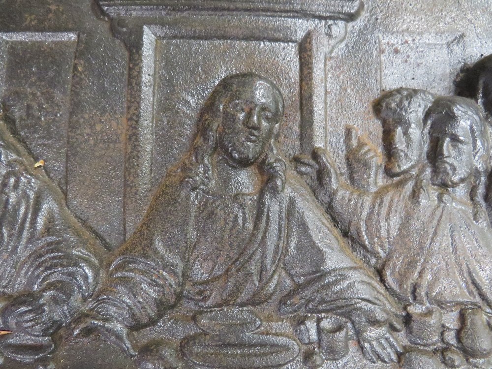 A VICTORIAN CAST IRON PLAQUE 'LAST SUPPER' - Image 2 of 2