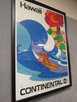 A VINTAGE HAWAII CONTINENTAL POSTER